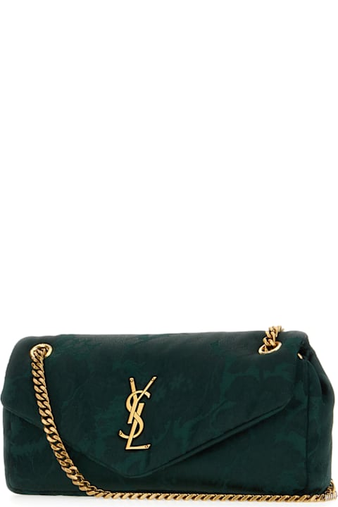 Shoulder Bags for Women Saint Laurent Green Jacquard Small Calypso Shoulder Bag