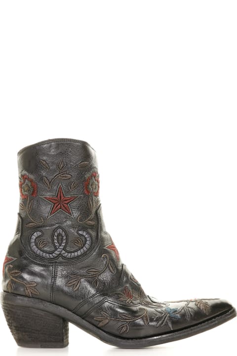 Texan Model Ankle Boot With Embroidery
