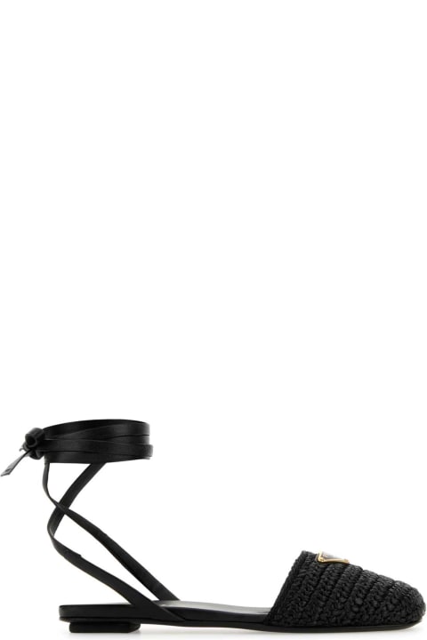 The Shoe Club for Women Prada Black Raffia Sandals