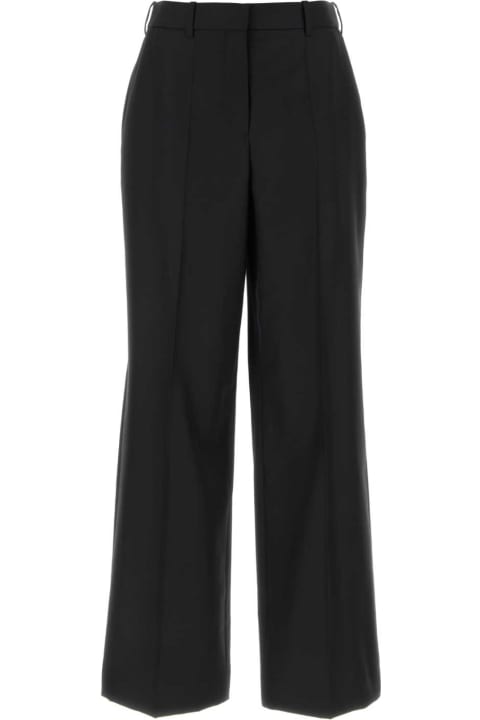 Loewe Pants & Shorts for Women Loewe Black Wool Wide-leg Pant
