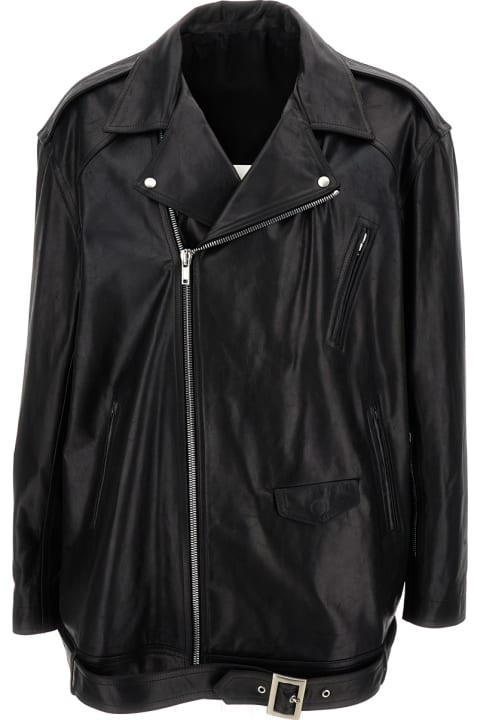Coats & Jackets for Women Rick Owens Black 'luke Stooges' Biker Jacket In Leather Woman