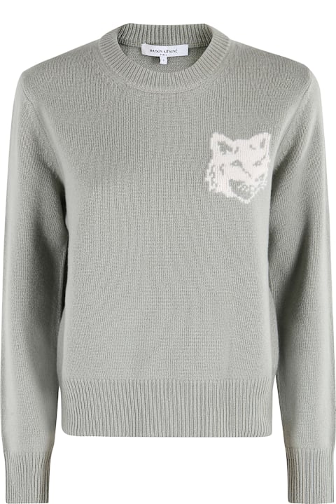 Maison Kitsuné for Kids Maison Kitsuné Fox Head Intarsia Merino Jumper