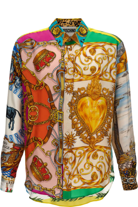 Moschino Shirts for Men Moschino 'archive Scarves Print' Shirt
