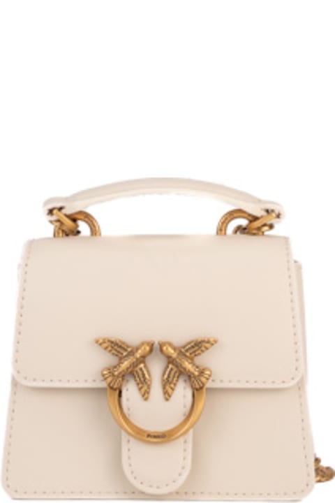 Fashion for Women Pinko Micro Love One Top Handle Light White Bag