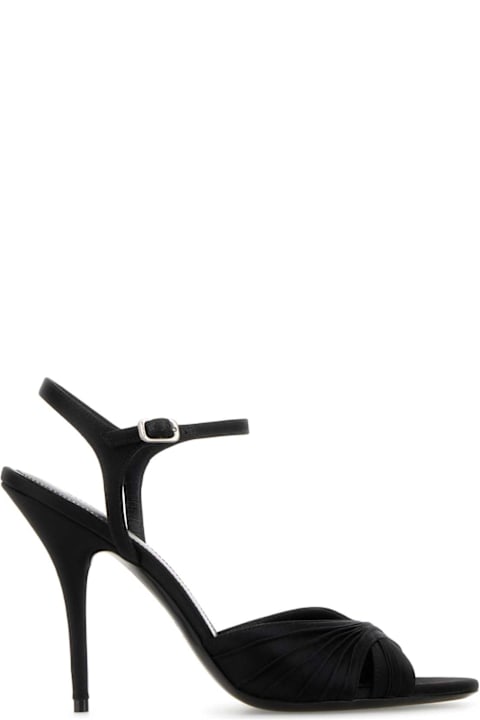 Homeware Balenciaga Black Satin Dynastie Sandals