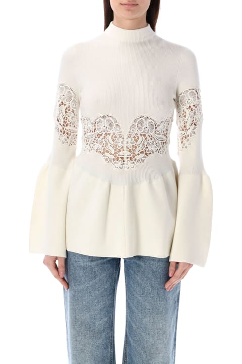 Sweaters for Women Chloé Lwer-impact Wool Lace Inserts Jumper