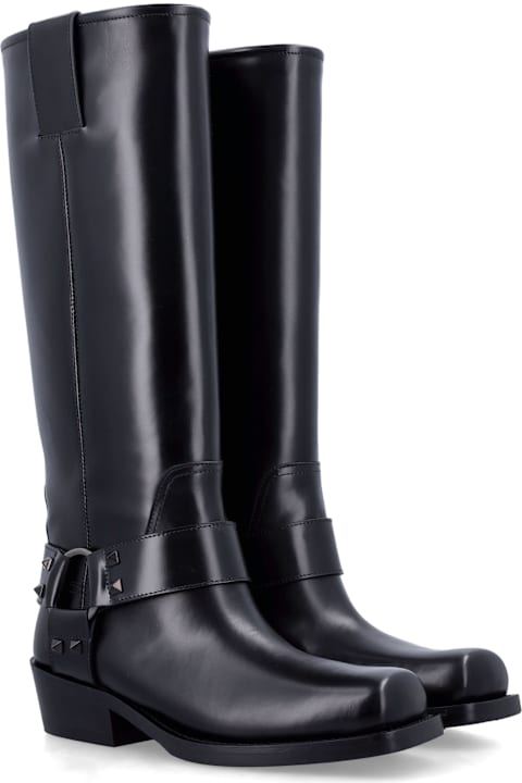 Valentino Garavani Boots for Women Valentino Garavani Rockstud Biker Boot