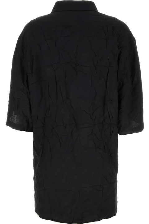 Balenciaga Topwear for Women Balenciaga Black Silk Oversize Shirt