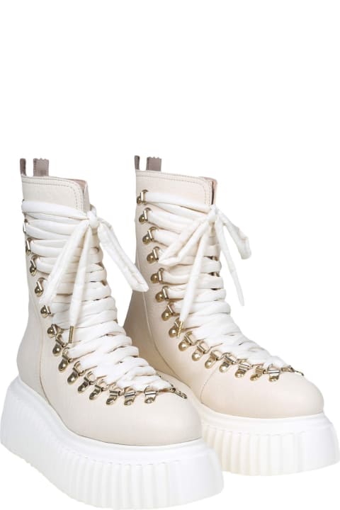 Dromo Boots In Cream Color Leather