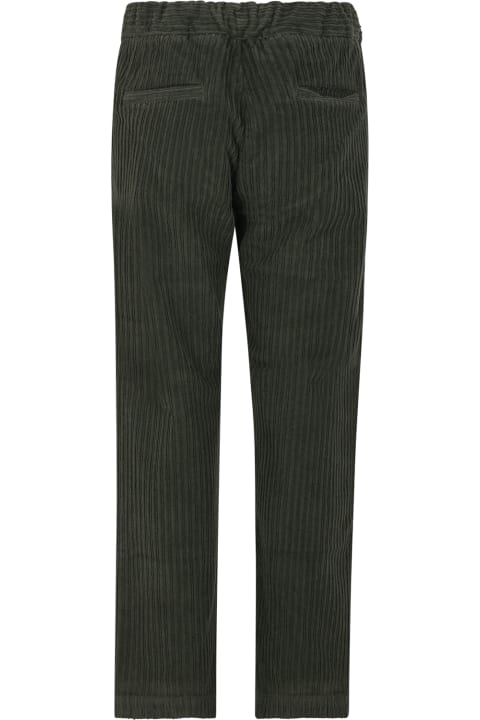 Green Trousers For Boy With Logo