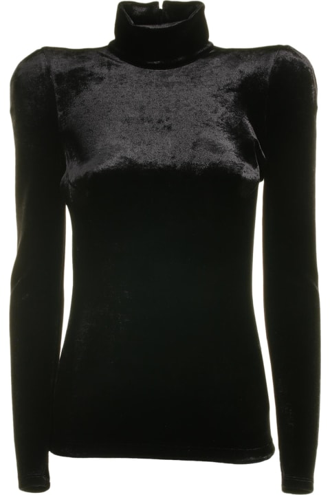Balenciaga Clothing for Women Balenciaga Round Shoulder Turtleneck In Black
