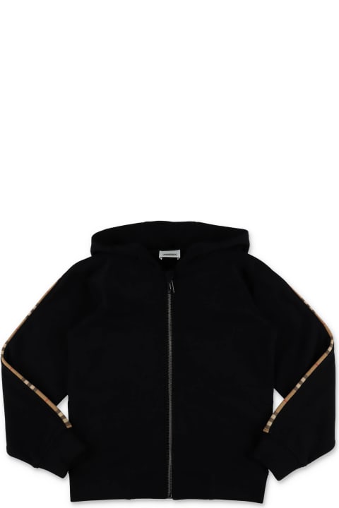 Burberry Sweaters & Sweatshirts for Boys Burberry Burberry Felpa Nera In Cotone Con Cappuccio Bambino