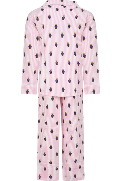 Homeware Ralph Lauren Pink Pajamas For Girl With Bears
