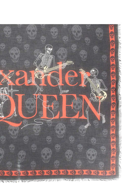Scarves for Men Alexander McQueen Skull Band Scarf