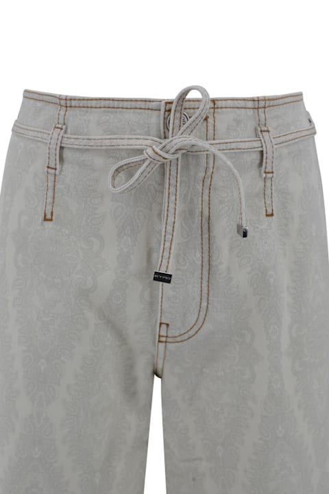 Etro Pants & Shorts for Women Etro Culottes Jeans With Paisley Medallion Belt