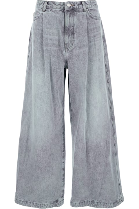 Homeware Juun.J Blue Jeans With Faded Effect And Wide Legi N Denim Man