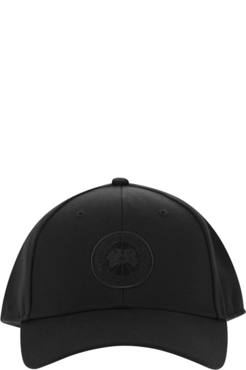Canada Goose Hats for Men Canada Goose Black Polyester Tonal Baseball Cap