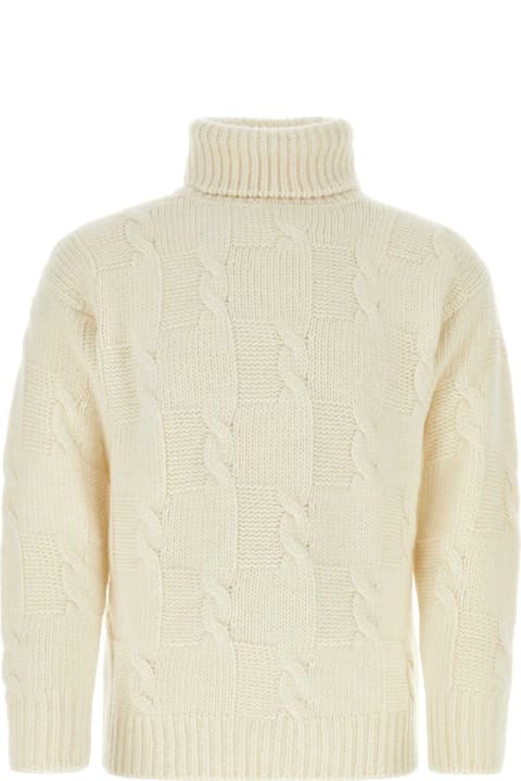 PT01 Sweaters for Men PT01 Ivory Wool Blend Sweater