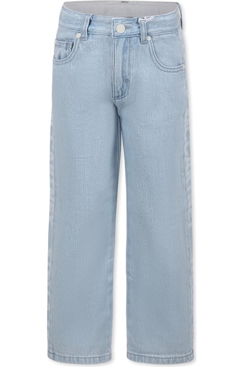 Stella McCartney Kids ملابس تحتية لـ أولاد Stella McCartney Kids Light Blue Jeans For Boy With White Logo