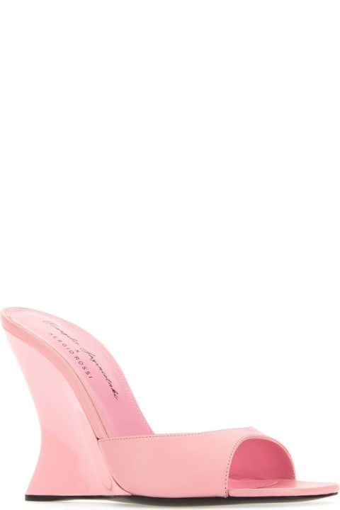أدوات منزلية Sergio Rossi Pink Nappa Leather Evangelie Mules