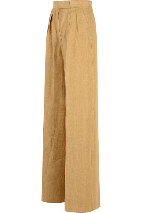 Fashion for Women Max Mara 'rauche' Beige Linen Pants