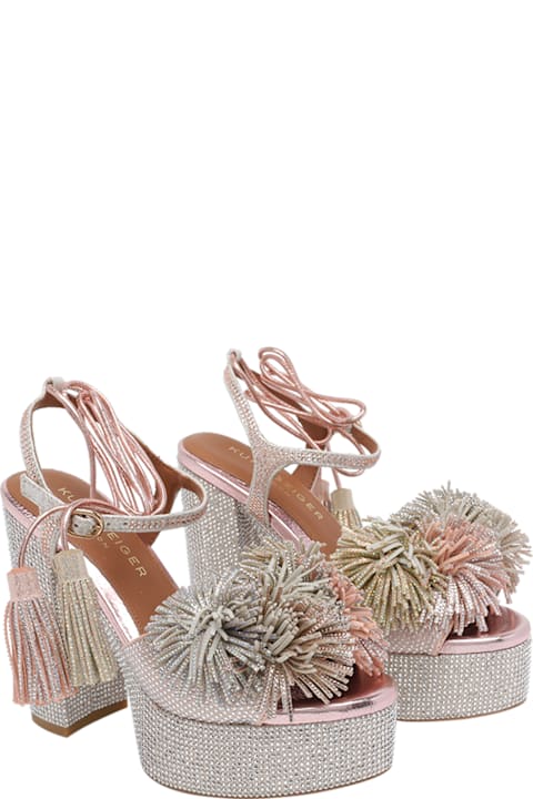 Kurt Geiger Pom Pom Tie Platform-metal Comb-suede-844