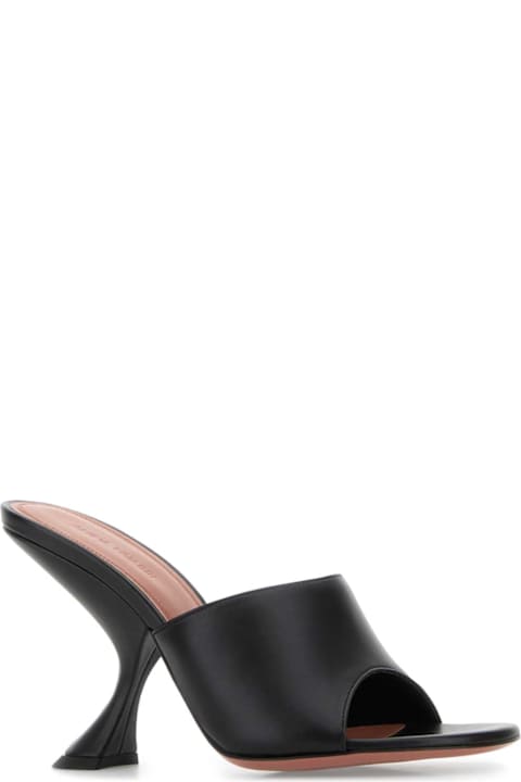 Amina Muaddi for Women Amina Muaddi Black Leather Taylor Mules