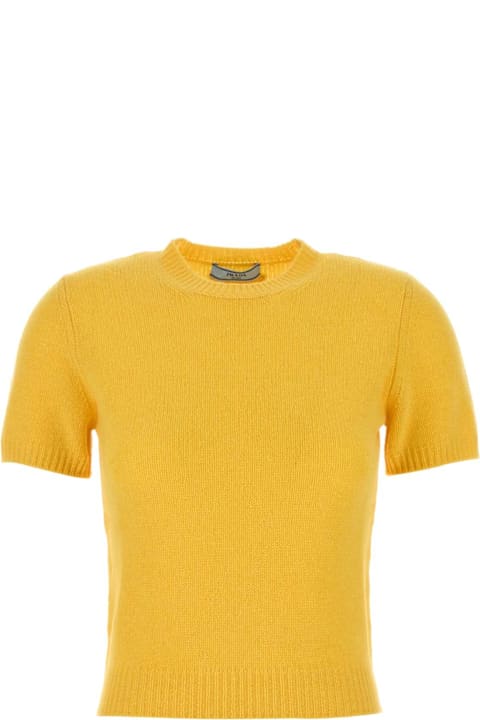 Prada Fleeces & Tracksuits for Women Prada Yellow Cashmere Sweater