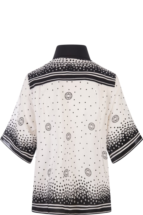 Fashion for Women Elie Saab Moon Printed Silk Shirt In White And Black