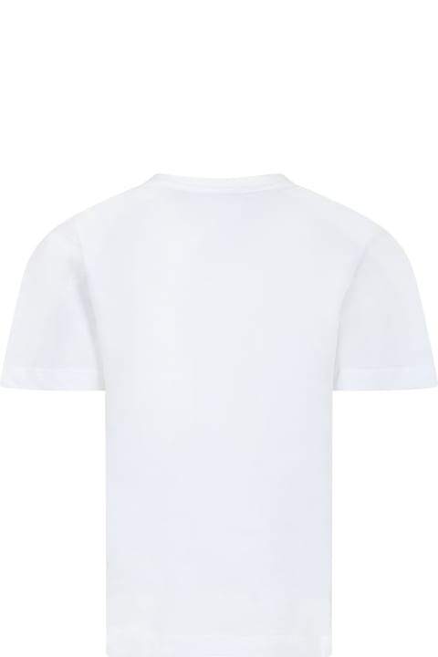 ボーイズ MSGMのTシャツ＆ポロシャツ MSGM White T-shirt For Kids With Logo
