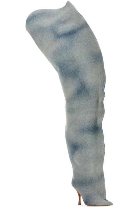 Y/Project Boots for Women Y/Project Denim Scrunch Over-the-knee Boots