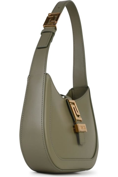 Sale for Women Versace Small 'hobo Greca Goddess' Green Leather Bag