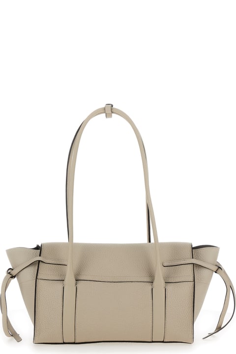 Fashion for Women Mulberry 'small Bayswater' White Shoulder Bag With Laminated Logo In Leather Woman