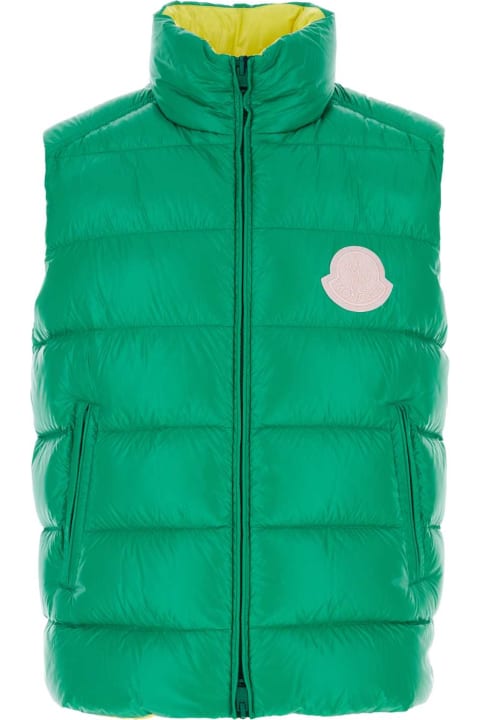 Sale for Men Moncler Green Nylon Parke Sleeveless Down Jacket