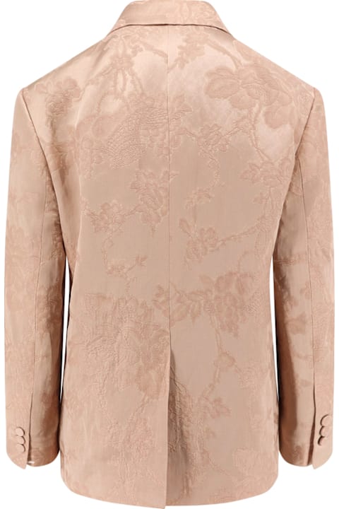 Dries Van Noten for Kids Dries Van Noten Jacquard Linen Blend Blazer With Floral Motif