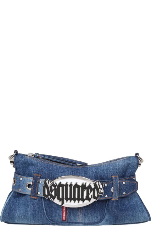Fashion for Women Dsquared2 Clutch In Denim Fabric With Logo