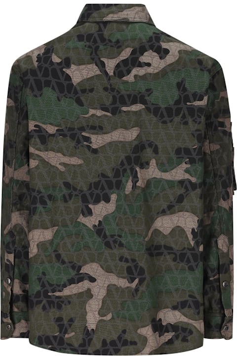 Valentino Sale for Men Valentino Camouflage Motif Buttoned Jacket