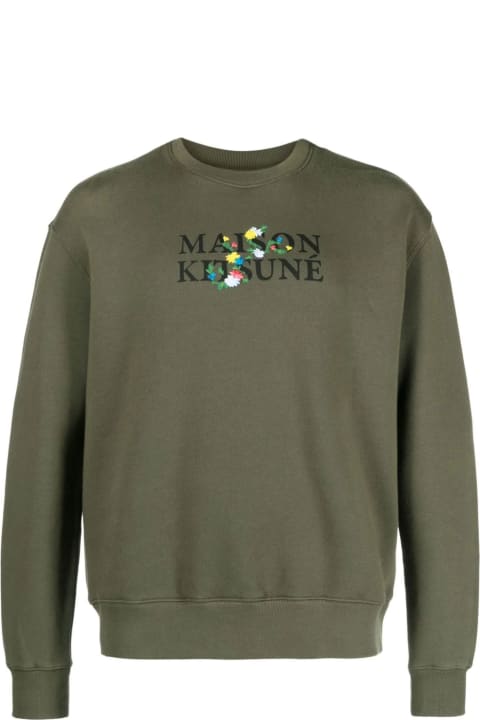 Homeware Maison Kitsuné Olive Green Cotton Sweatshirt