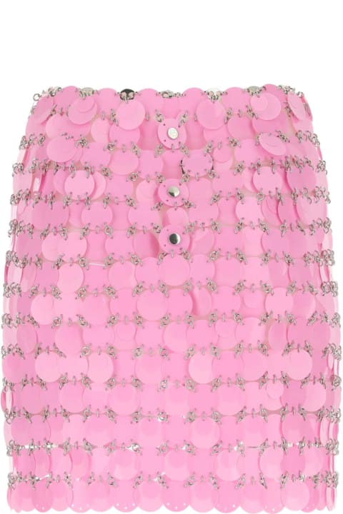 Skirts for Women Paco Rabanne Pink Maxi Sequins Mini Skirt
