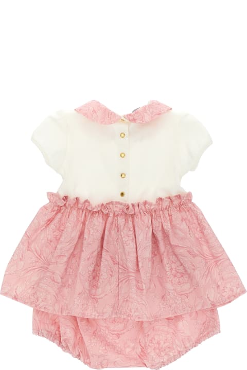 Sale for Baby Girls Versace 'barocco' Logo Dress + Culotte