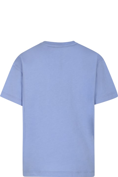 Topwear for Boys Etro Light Blue T-shirt For Boy With Pegasus
