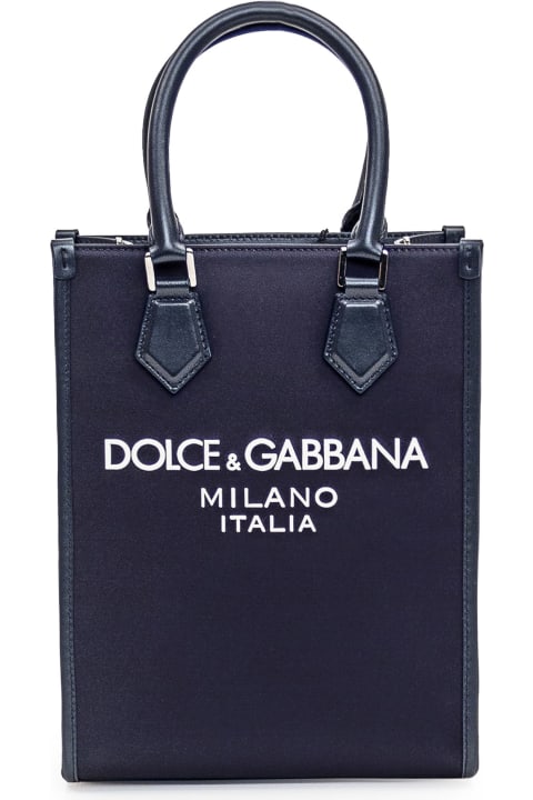 Totes for Men Dolce & Gabbana Small Nylon Tote Bag With Logo
