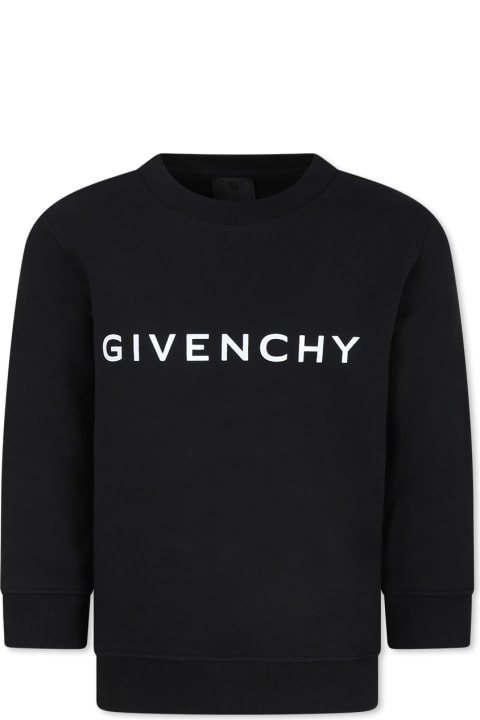 ボーイズ Givenchyのニットウェア＆スウェットシャツ Givenchy Black Sweatshirt For Kids With Logo