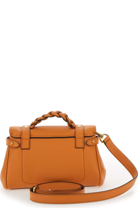 Bags for Women Mulberry 'mini Alexa Heavy' Orange Crossbody Bag In Leather Woman