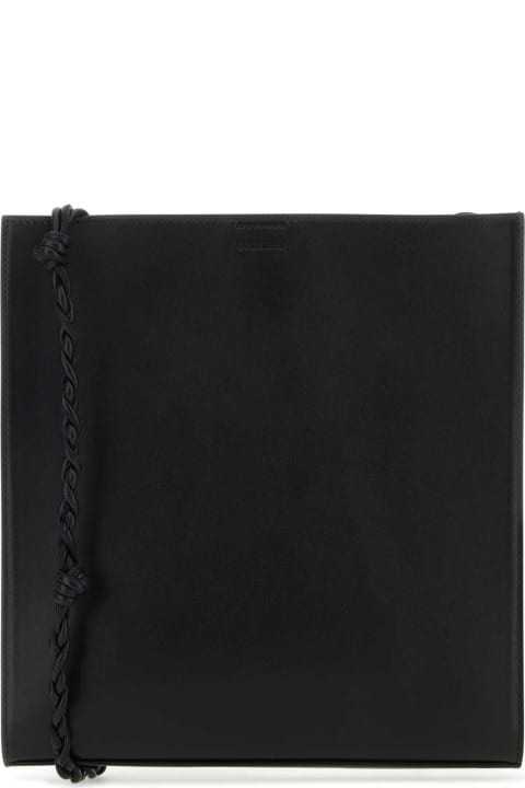 Jil Sander Shoulder Bags for Men Jil Sander Black Leather Tangle Shoulder Bag