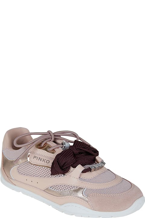 Pinko Yulia 01 - Sneaker Calf Leather/mesh/cow Suede Light Rose
