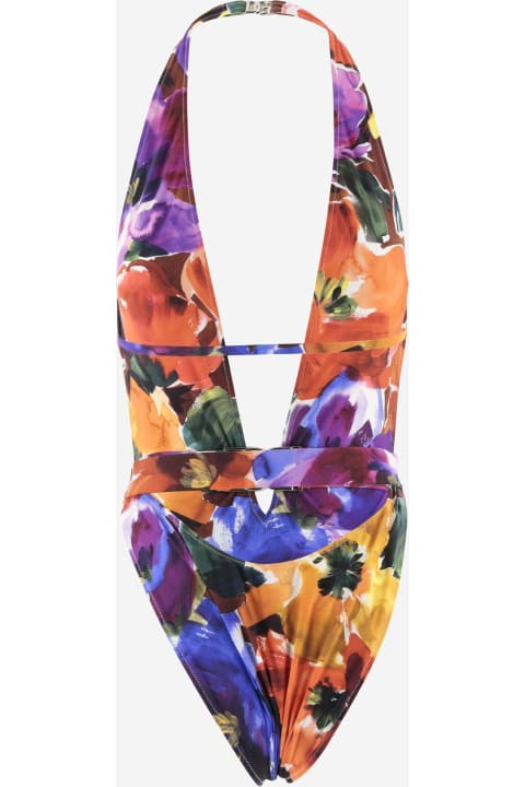 Dolce & Gabbana Swimwear for Women Dolce & Gabbana Stretch Nylon One-piece Swimsuit With Floral Pattern