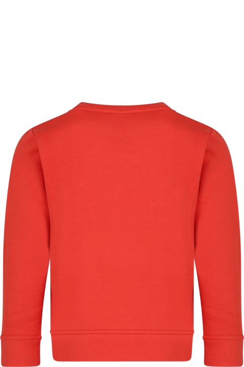 Fashion for Boys Stella McCartney Kids Red Sweatshirt For Boy With Logo And Monster Print