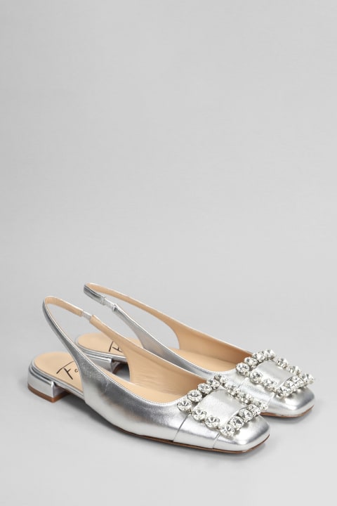 Flat Shoes for Women Roberto Festa Alaia Ballet Flats In Silver Leather