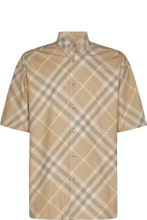 Homeware Burberry Check Motif Short Sleeves Shirt